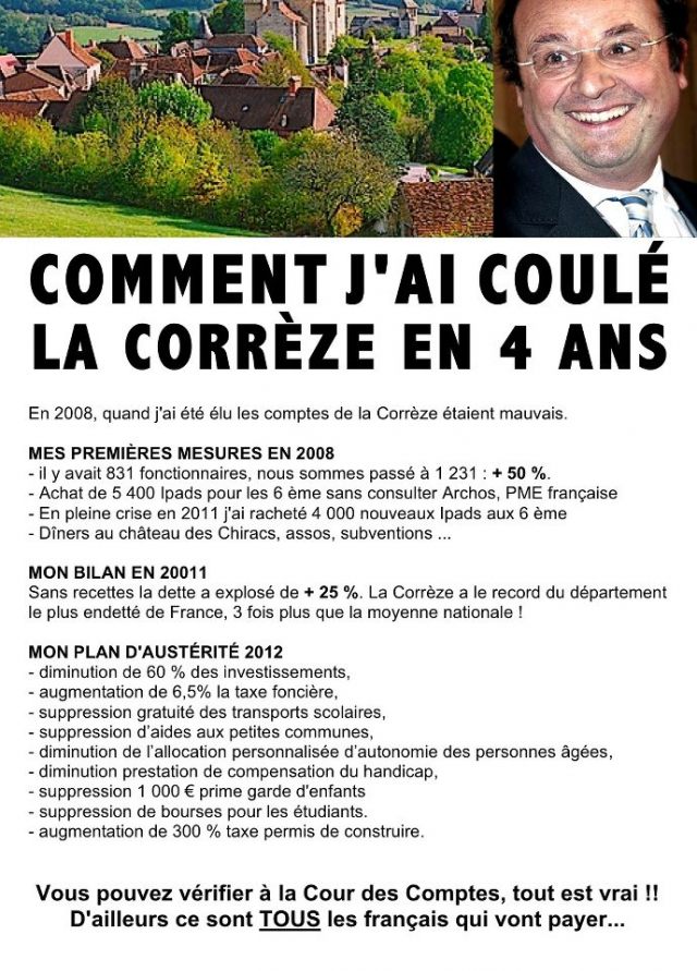 F Hollande a coulé la Corrèze en 4 ans